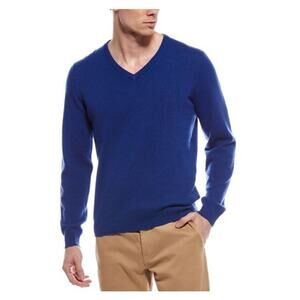Mette Men's Royal Blue Cashmere V-Neck Sweater Size M